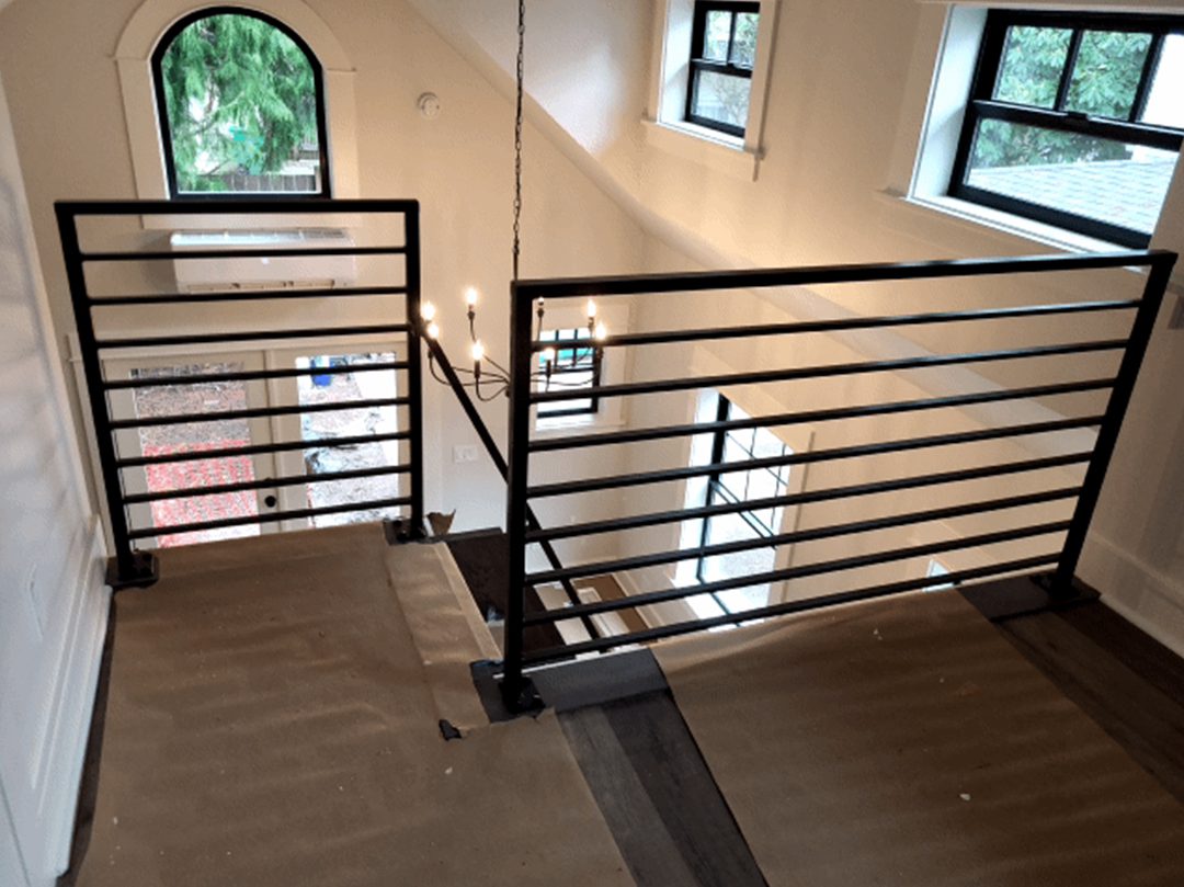 A view of the top floor from above.