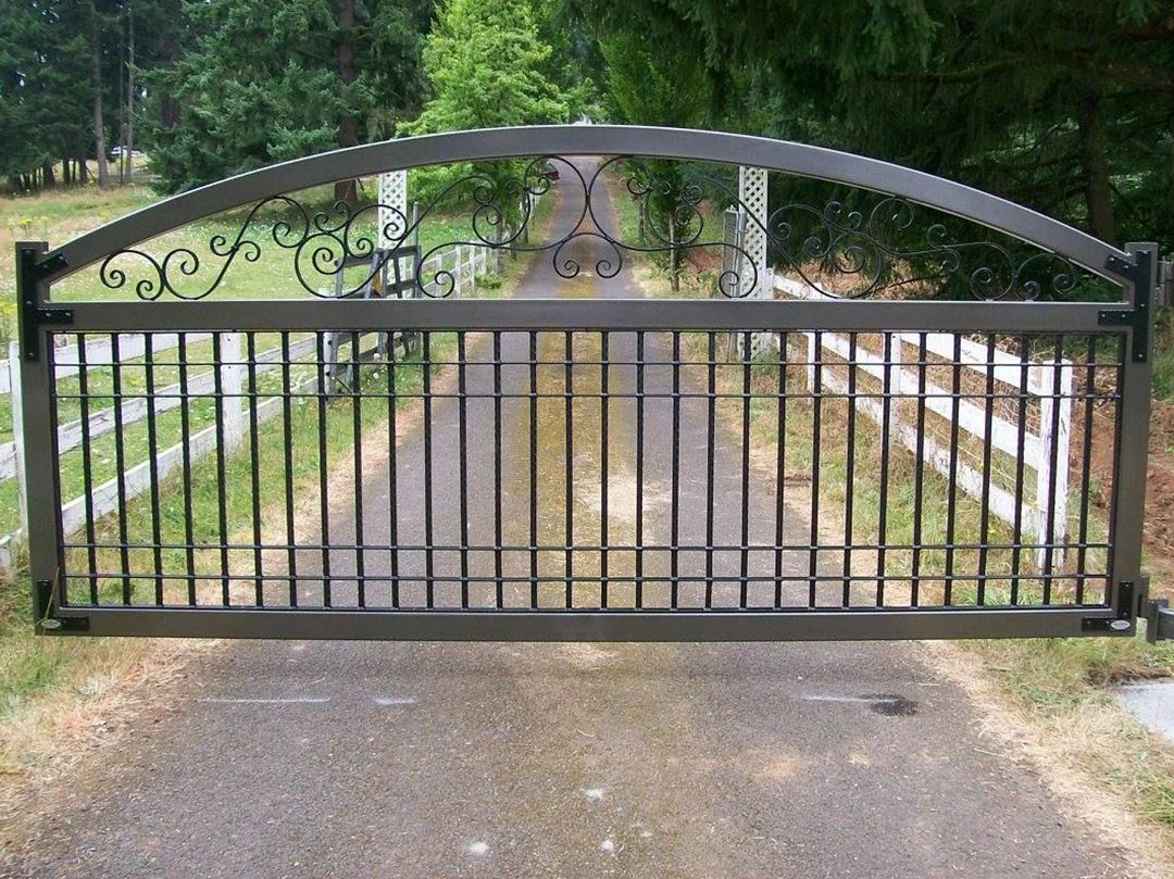 A gate that is open on the ground.
